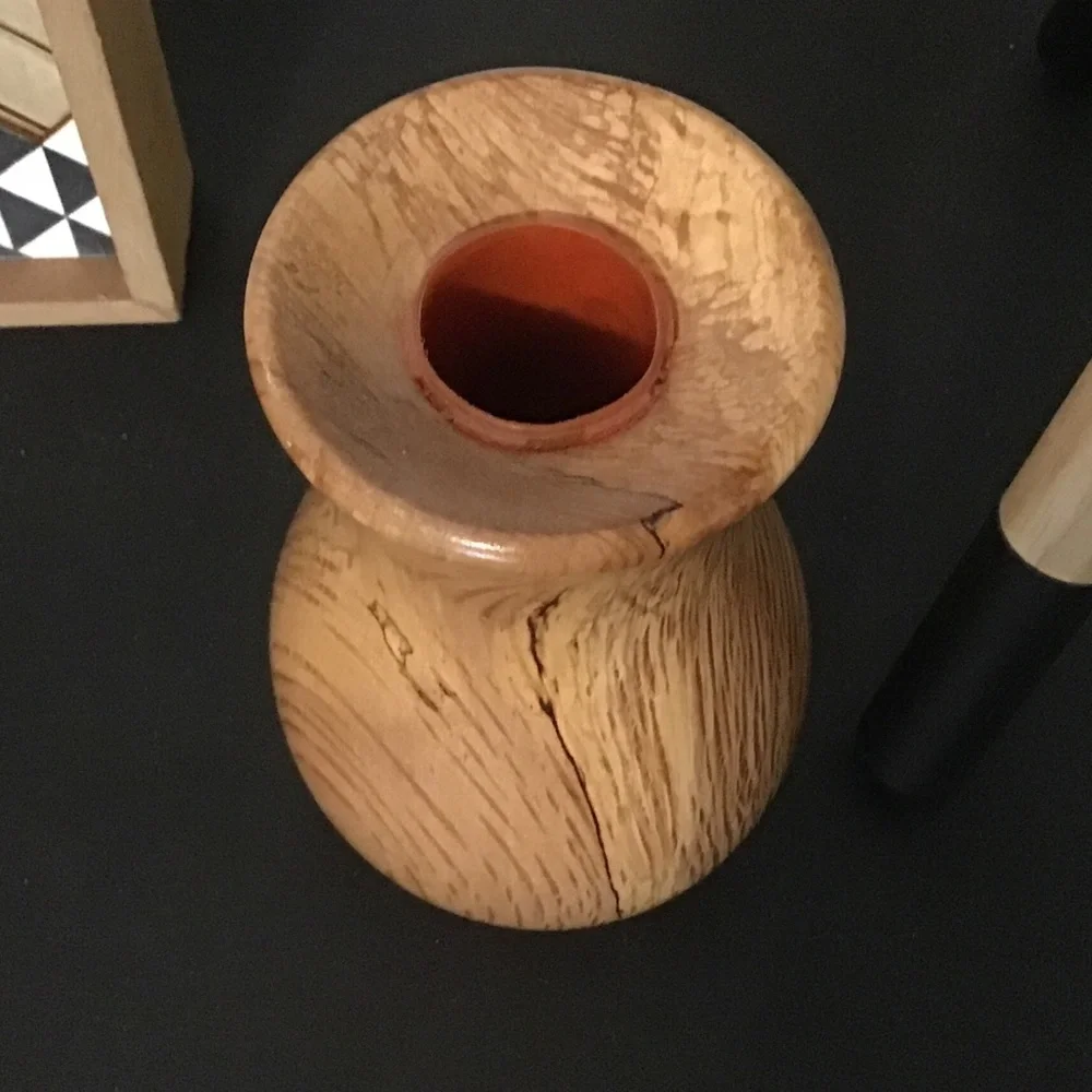 Beautiful wood flower vase